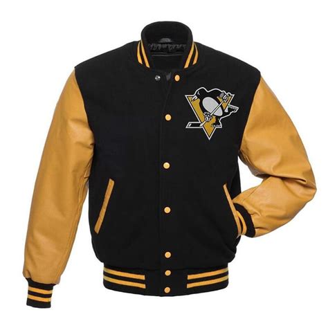 Pittsburgh Penguins Black and Gold Varsity Jacket - NHL Varsity Jacket ...