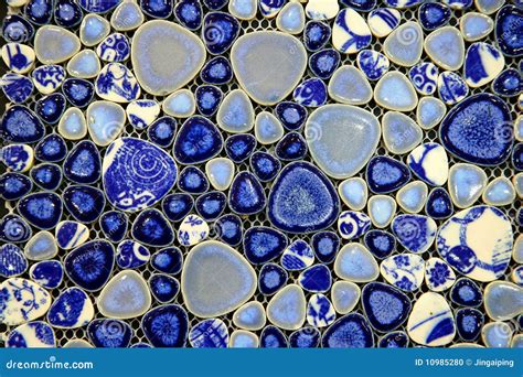 Blue And White Ceramic Tile Stock Photo - Image: 10985280