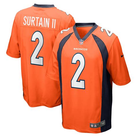 Men's Nike Patrick Surtain II Orange Denver Broncos 2021 NFL Draft ...