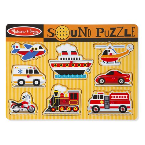 Puzzles, Melissa & Doug Puzzle Sonore Bois Vehicules | Schilliger