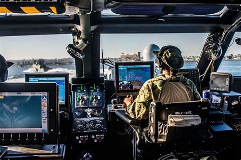 Inside a U.S. Navy Mark VI patrol boat of Coastal Riverine Squadron. 3 ...