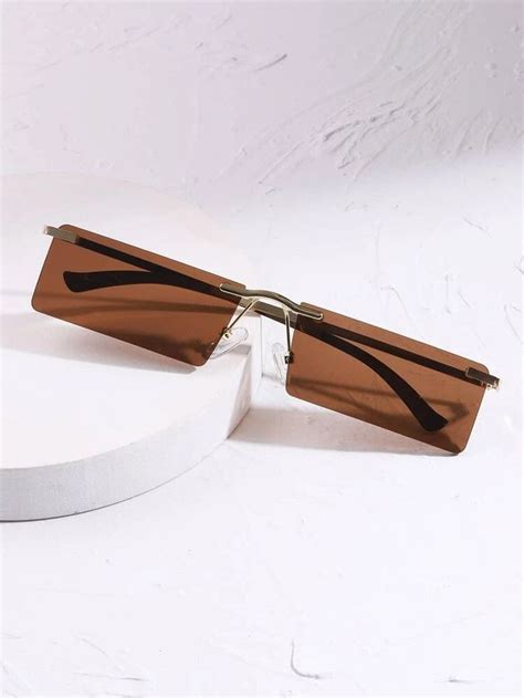 Men Square Rimless Sunglasses in 2024 | Mens sunglasses fashion ...