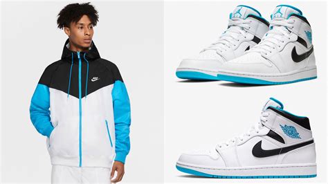 Jordan 1 Mid Laser Blue Shirts and Outfits | SneakerFits.com