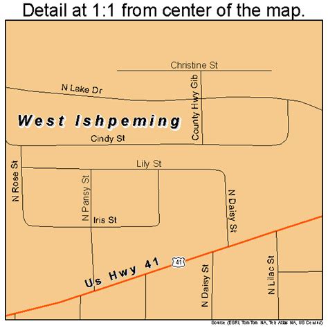 West Ishpeming Michigan Street Map 2685700