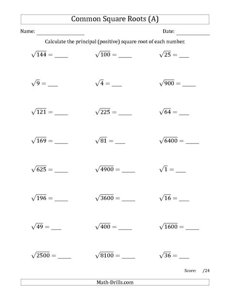 Power And Roots Worksheet