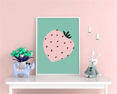 Strawberry Wall Art Strawberry prints Strawberry Printable | Etsy