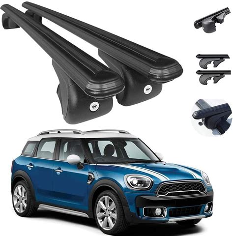 OMAC Roof Rack Cross Bars Aluminum Black 2 Pcs Compatible with Mini ...