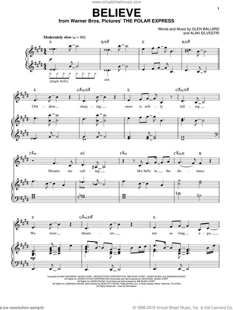 Groban - Believe sheet music for voice and piano [PDF] Virtual Sheet ...