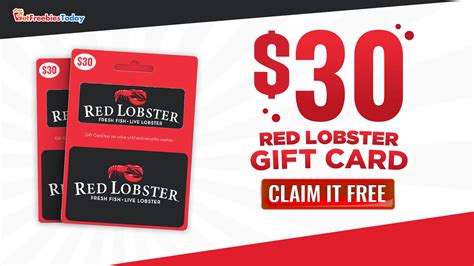 Free $30 Red Lobster Gift Card | GetFreebiesToday.com