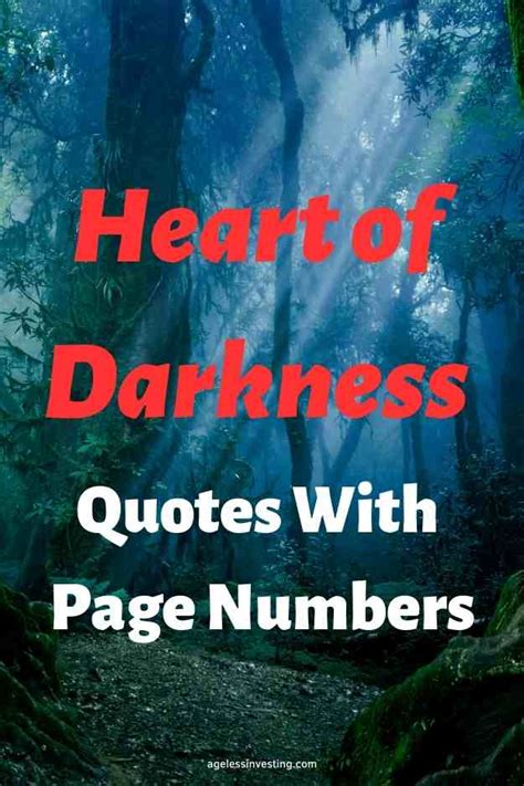 50 Heart of Darkness Quotes With Page Numbers | Ageless Investing