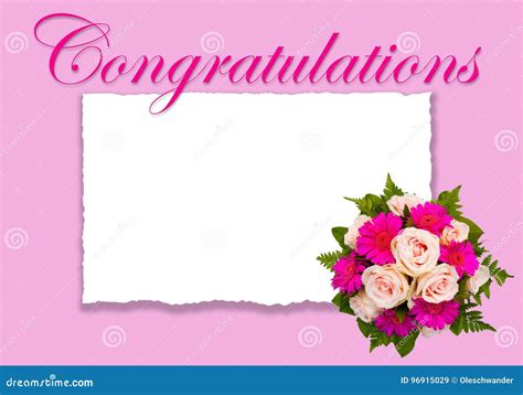 Romantic Floral Congrats Card with Flower Bouquet Stock Illustration ...