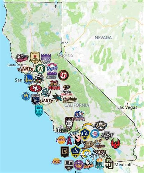 Sports Teams in California - Sport League Maps