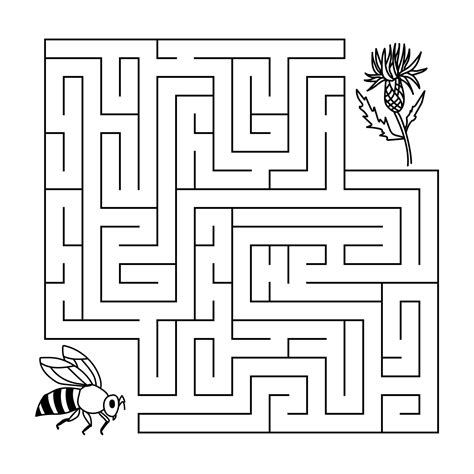 Maze game, take the bee to the flower, help find the way educational ...