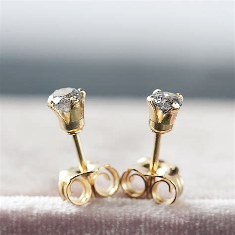 Diamond Stud Earrings - Grey Diamond Studs