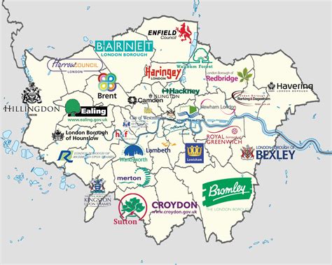 Map Of London Boroughs - Map Of Counties Around London