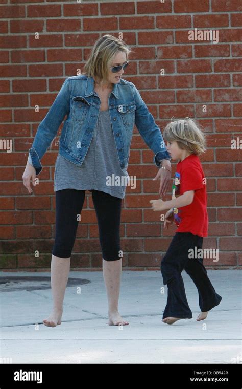 Sharon Stone with her son Quinn Stone at a park in Beverly Hills ...