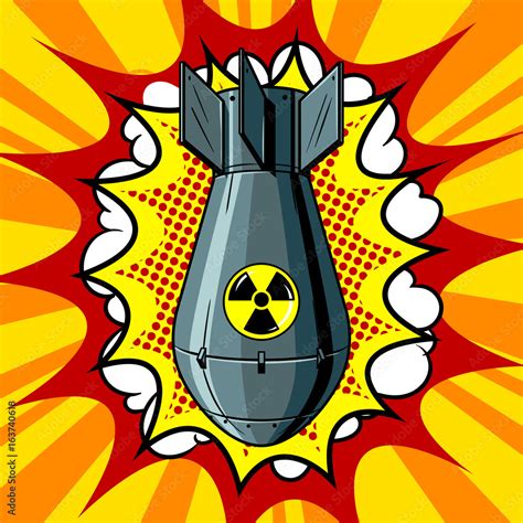 Nuclear atomic bomb pop art style vector Stock Vector | Adobe Stock