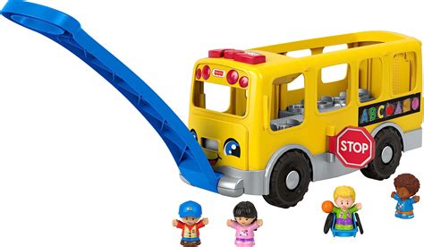 Fisher-Price Little People Big Yellow Bus, musical push and pull toy ...