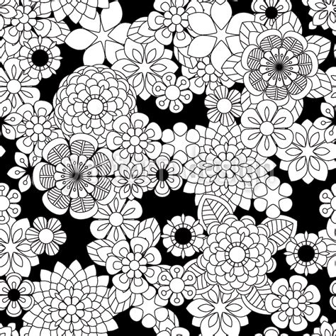 Zentangle Flowers Seamless Vector Pattern Design