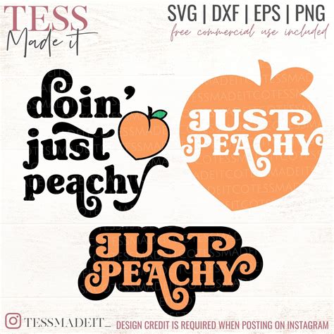 Peach SVG -Just Peachy SVG - Retro SVG - Tess Made It