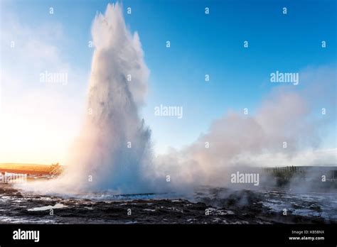 Erupting of Geysir geyser Stock Photo - Alamy