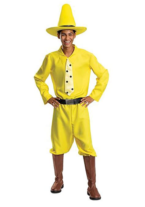 Curious George Person in the Yellow Hat Costume For Adults