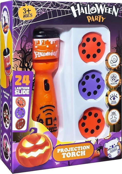 OUXIA Halloween Flashlight Projector for Kids - 24 Different Halloween ...