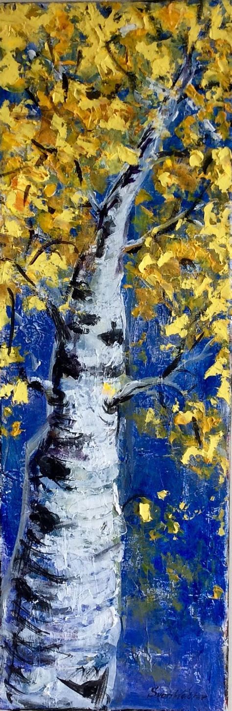 Aspen Tree Abstract Painting Original Painting 36 x 12 | Etsy ...