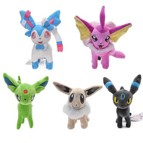 Pokemon Eevee Evolution Glaceon, Leafeon Sylveon Exclusive Plush 3-Pack ...