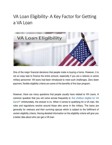 VA Loan Eligibility- A Key Factor for Getting a VA Loan by Darrick ...