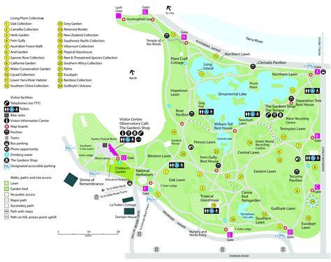 Map of Royal Botanical Gardens, Melbourne. | Botanical gardens ...