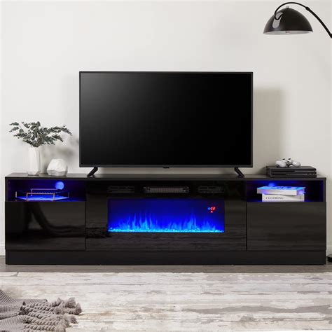 Buy Amerlife 80" TV Stand with 40" Electric Fireplace Large Modern Wood ...