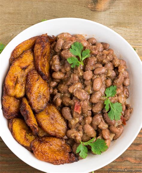 fried plantains and beans | Precious Core