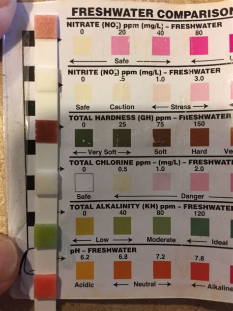 Color Chart Freshwater Aquarium Water Testing Chart - Aquariumia