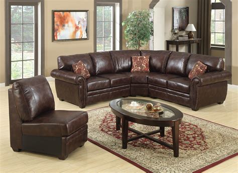 Brown Simulated Leather Sectional - B 527 - Classic Sectionals - Living ...