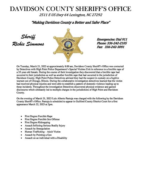 On Tuesday, March 21,... - Davidson County Sheriff's Office | Facebook