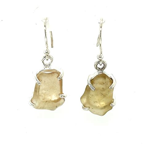 Libyan Gold Tektite Drop Earrings - Feel Crystals and Jewellery