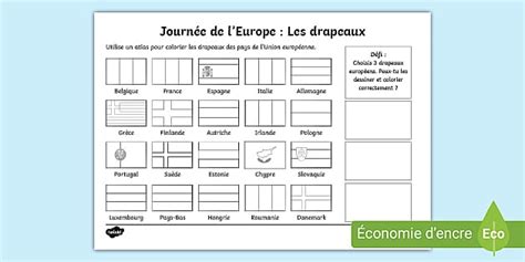 Feuilles de coloriage : Les drapeaux des pays de l'Union européenne