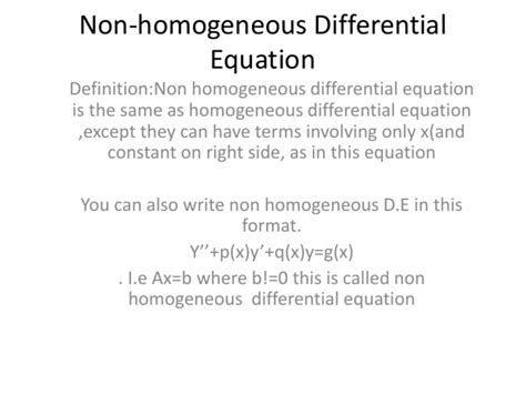 Non-Homogeneous Differential Equation | PDF