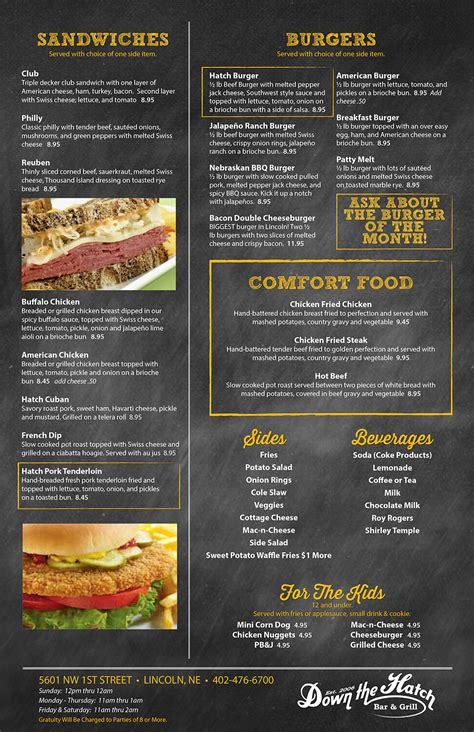 Down the Hatch Bar & Grill | Full Menu | Delivery | Order Online ...