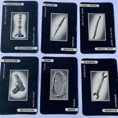 Cluedo 1980's Weapon Cards Full Set | Etsy