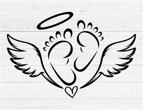 Baby Memorial Svg, Baby Angel Svg, Angel Wings Svg, Baby Feet Svg, Baby ...