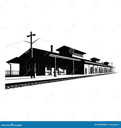 Minimalistic Silhouette of Train Station - Free Vector Illustration ...