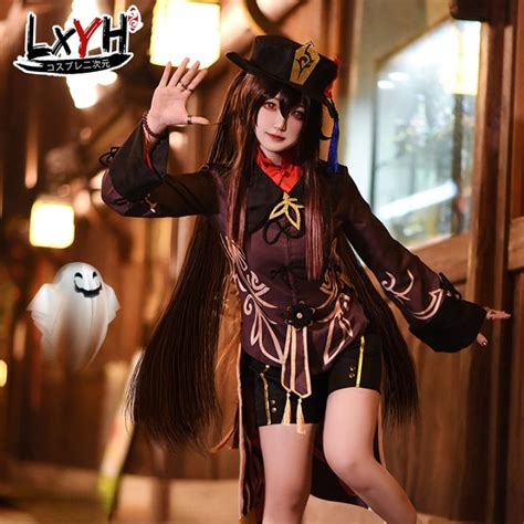 [LXYH- COSER KING] Game Genshin Impact Hu Tao Wig Shoe Cosplay Costume ...