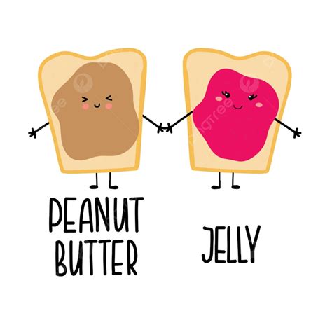 Cute Kawaii Cartoon Characters Of A Peanut Butter And Jelly Jam ...