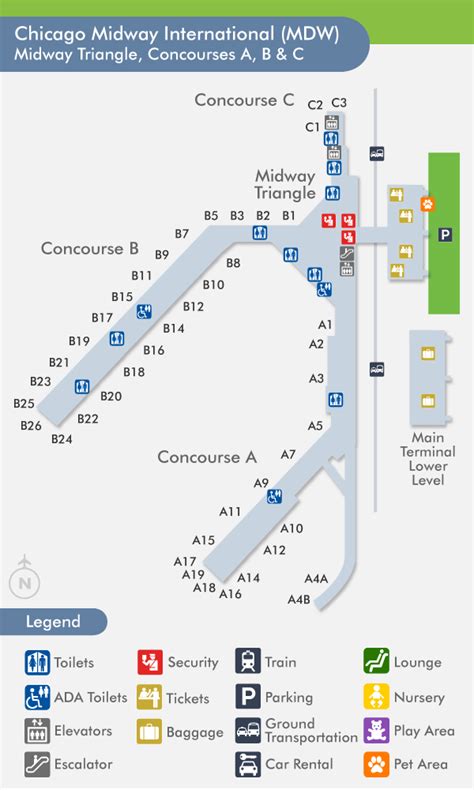 Midway Airport (MDW) Terminal Map