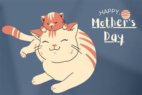 Illustrated Cat & Kitten Mother's Day Image Pictures, Photos, and ...