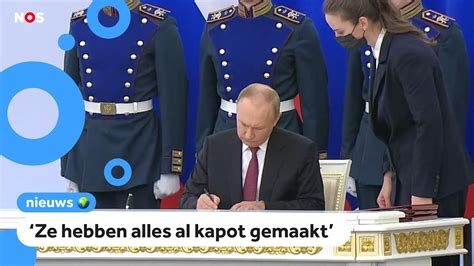 Poetin in speech: 'Vier Oekraïense gebieden horen nu bij Rusland' - YouTube