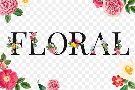 Flower decorated Floral word typography | Free PNG - rawpixel