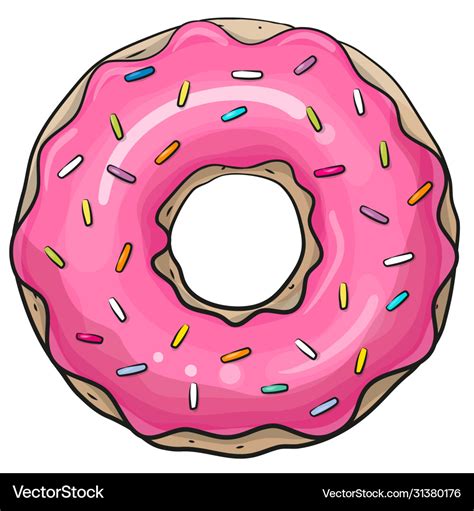 Donut isolated on a white background Royalty Free Vector